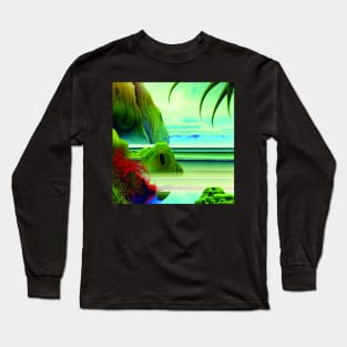 Green Jungle In The Sea Long Sleeve T-Shirt